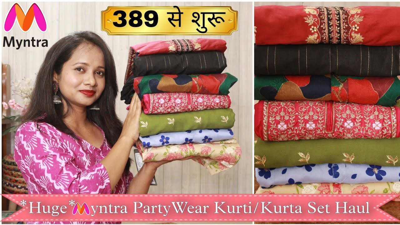 House of Pataudi - By Myntra Kurta Set For Women V-Neck Pink Floral Printed  Pure Cotton Calf Length Rozana Regular Kurta with Trousers Kurti Set Party  Wear - Walmart.com