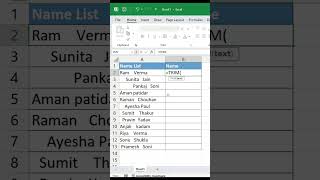 Excel TRIM Function 💡 Remove Extra Spaces Instantly! | #excel