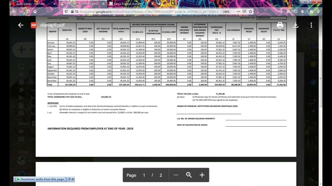 P9 Form Excel Template Free Download