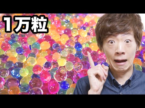 水で膨らむぷよぷよボール１万粒膨らませてみた！