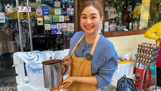 Thai food - Hard working beautiful coffee girl bangkok