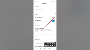 Calendar start of the week region default setting on redmi note 8