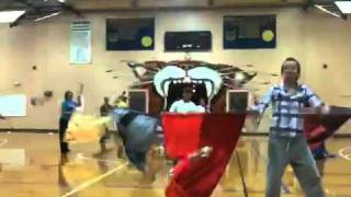 Winterguard beginning flag routine