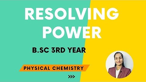 Resolving power | Spectroscopy | B.Sc 3rd year | By Priti Mam