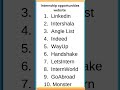 Top internship opportunity website | linkedin | intershala | angle List | indeed | handshake | wayup