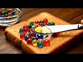 【ASMR】Melting Glass Sweets on Toast パンにガラススイーツを塗ってみた