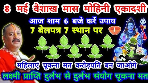 8 मई वैशाख मास मोहिनी एकादशी 7 बेलपत्र अचूक उपाय लक्ष्मी प्राप्ति मनोकामना पूर्ति उपाय #मोहिनीएकादशी
