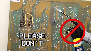 Don't use a blowtorch to fix your C64!