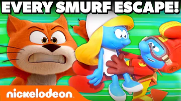 Every Time The Smurfs ESCAPED Danger 😱 | Nickelodeon Cartoon Universe