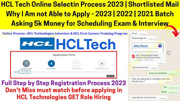 HCLTech Selectin Process 2023 | Online Exam & Interview Shortlisted Mail | Step by Step Process 2023