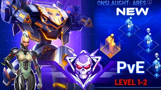 New PvE Mode - Onslaught Event Ares - Level 1-2 - Mech Arena