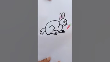 How to easy #Draw #Rabbit 🐇 with word 22 Shorts #arts