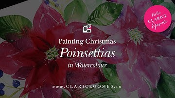 Tutorial on how to paint watercolour poinsettias