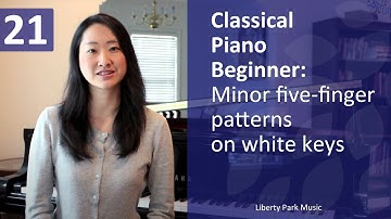 Minor five-finger patterns on white keys | Classical Piano Beginner | Lesson 21