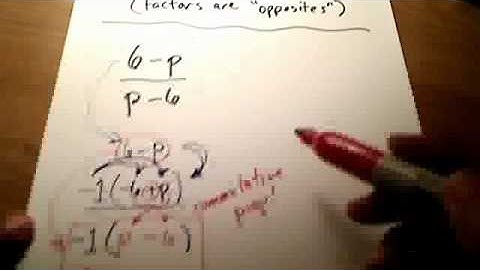 Simplifying Rational Expressions (Part 2 of 2) with -opposite terms - poyser