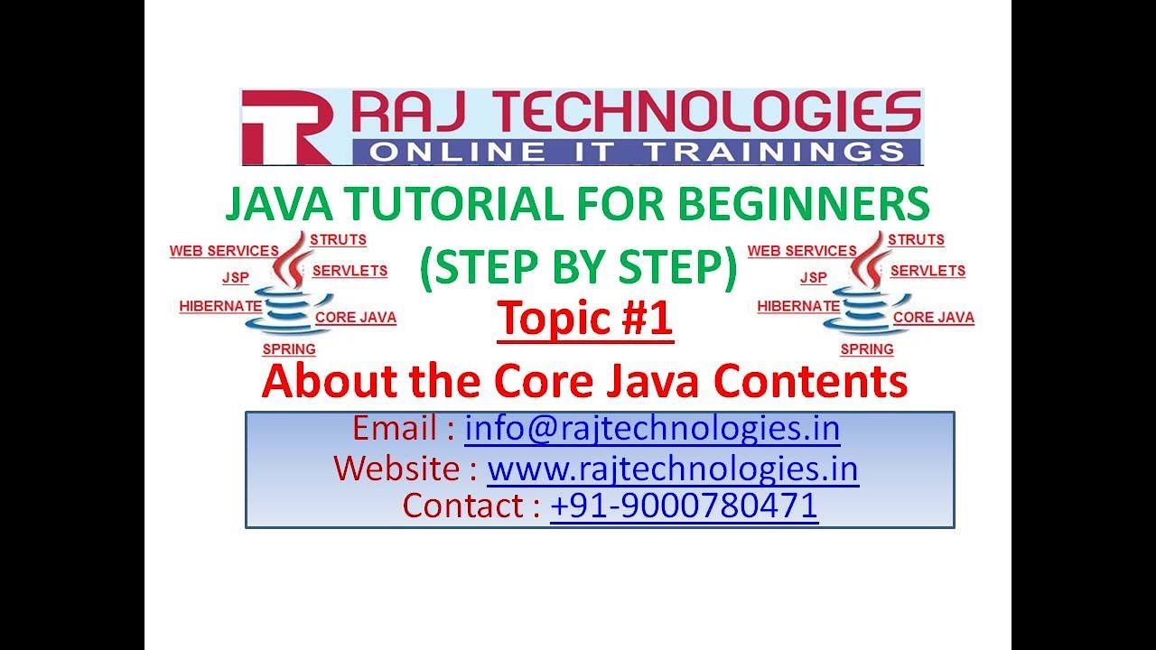 Java tutorial for Beginners 1|About the Core Java Contents|Raj ...