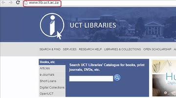How to use UCT Libraries