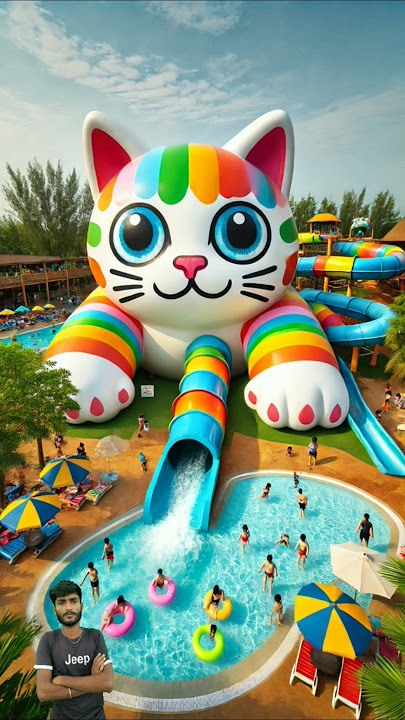 ❤️ Evolution of Cat : Big Water Slide 🥰 Maiw Milky ✅ #cat #cute #love #shorts