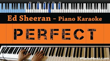 Ed Sheeran - Perfect - LOWER Key (Piano Karaoke / Sing Along)