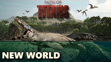 Path Of Titans NEW WORLD Update , Gowing Dino  And PvP