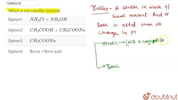 Which is not a buffer solution  | CLASS 12 | IONIC EQUILIBRIUM | CHEMISTRY | Doubtnut
