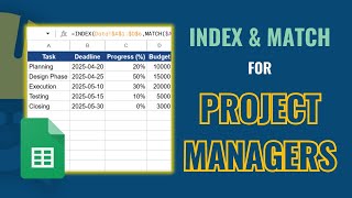 Mastering MATCH & INDEX Functions in Excel: A Project Manager’s Guide to Efficient Data Analysis