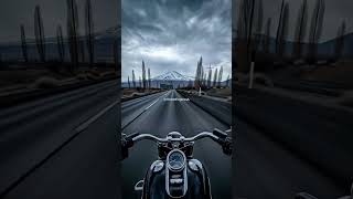 Driving Motorcycle  Harley Contemplative Ride ☁️ | Moody Motorcycle POV #viral #shorts #ai #pov