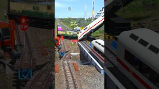 3 Fast Trains Cross Same Track Until One Gets Hit Switching #train #railway #railroad #bullettrain