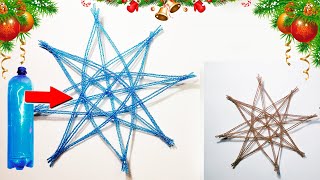 Stern aus Plastikflaschen - Stern aus Seil mit eigenen Händen