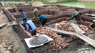 Professional Worker Skills to Build Reinforced Concrete Beams and Excellent Solid House Foundations Profile