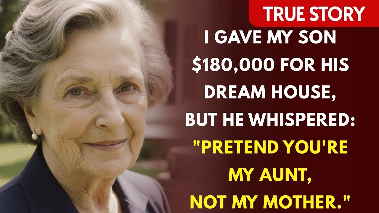 I Gave My Son 180,000 for His Dream House, But He Whispered Tell Everyone You're My Aunt…
