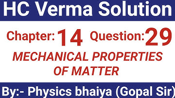 H.C. Verma Solutions - Some Mechanical Properties of Matter - Chapter 14, Question 29