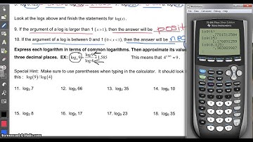 6.4 Common Logarithms and Change of Base Video