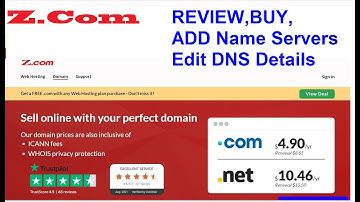 Z.COM REVIEW, BUY 4.90 USD ADD Name Servers edit DNS Details Cheapest .com domain & renewal