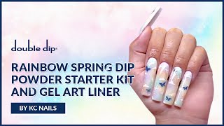 RAINBOW SPRING DIP POWDER STARTER KIT AND GEL ART LINER| @KCNails x @doubledipnails9863 🥰🥰 screenshot 5