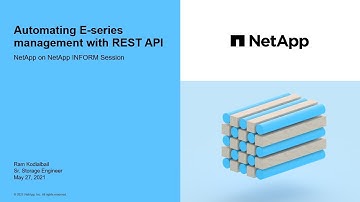 Automating E-Series Management with REST APIs
