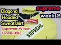 Supreme 18SS  Week2　Diagonal Hooded Sweatshirt、Supreme×Wilson Tennis Balls（シュプリーム　パーカー、テニスボール）