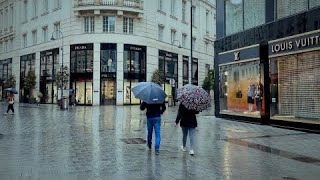 Rain Walk Vienna City, Austria, Europe | 4K Hdr | Asmr | Rain Ambience | 2021
