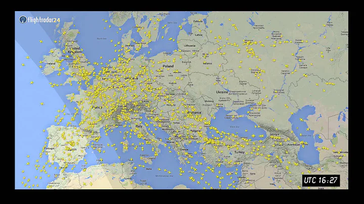 Time-lapse video showing air traffic over Europe - Flightradar24
