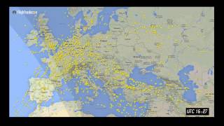 Time-lapse video showing air traffic over Europe - Flightradar24 screenshot 3