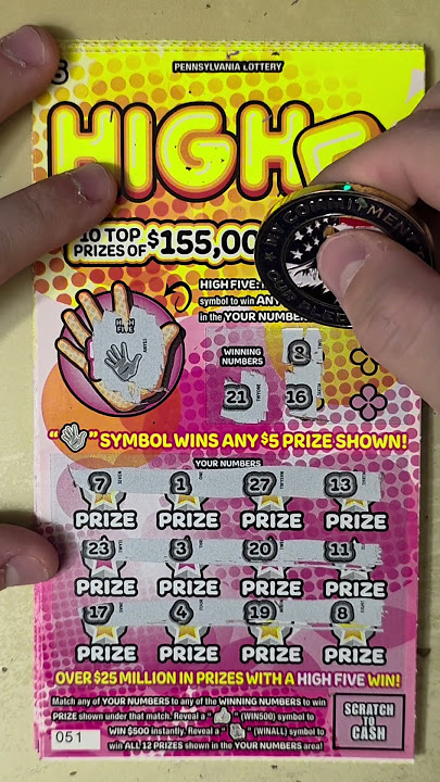 HIGH 5! PA LOTTERY NEW $5 SCRATCH OFF TICKET WINNER #lottery #scratch #palottery #winner #win