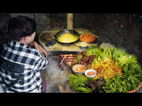 Video Trời mưa rồi, đổ bánh xèo thôi - Cuộc sống nông thôn... - youtube