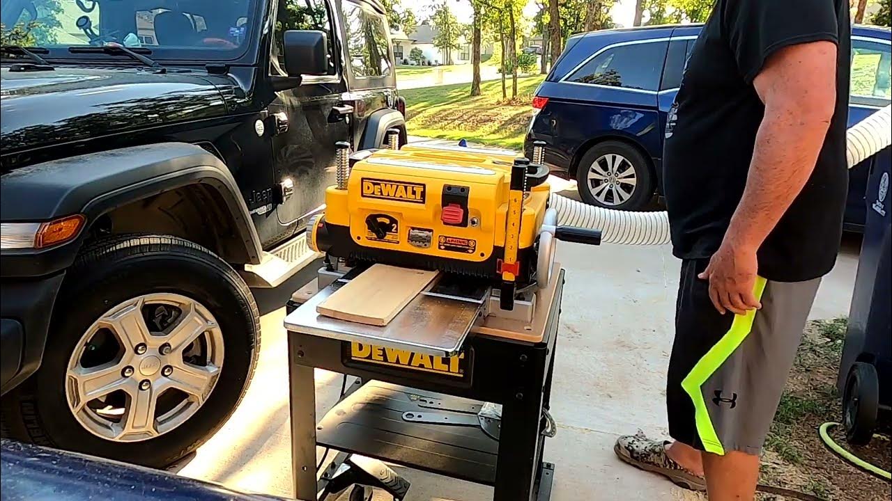 DEWALT Planer DW735X Sample Video Planing Wood & Stand Review YouTube