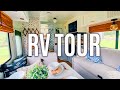 RV Makeover Tour Final Reveal 🔵 Remodeled Class C on a budget!