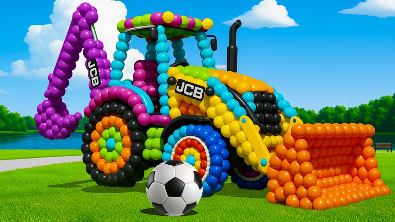 The mascot vibrato assistant JCB and Tractor placed on the football field is popular, co produced