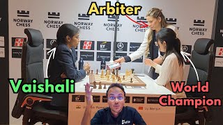 Vaishali's off the board blunder against Ju Wenjun | Norway Chess 2024