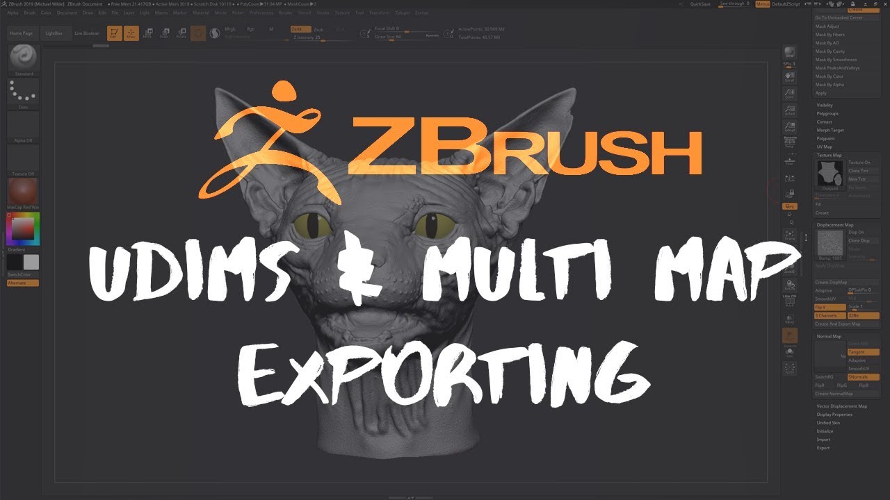 multi export map zbrush