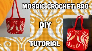 How to Crochet Mosaic Crochet Bag / Mosaic Crochet Tutorial / DIY Large Tote Bag / Crochet Tutorial