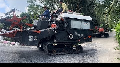 Máy cắt lúa miền Tây Yanmar 820 và cộ kéo lúa lên dốc đứng 🌾👍