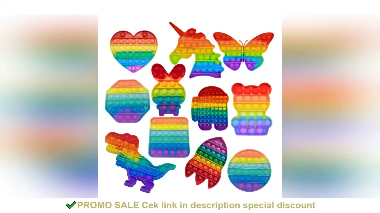 Push Pop Bubble Fidget Sensory Toy Stress Relief Toys Pack for Kids Adults Rainbow Anti-Anxiety Tool